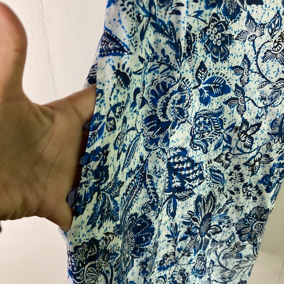 Velvet by graham Spence SHANII silk floral mini dress Batik blue print NWOT XS - Picture 5 of 16
